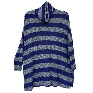 ANTHROPOLOGIE POSTMARK Top Long Sleeve Striped Cowl Neck Oversized Tunic